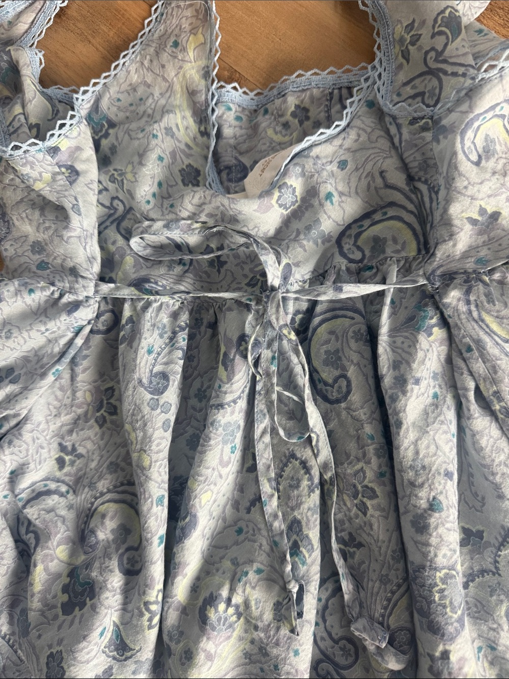 Victoria's Secret Light Blue Paisley Smocked Camisole - Picture 3 of 3